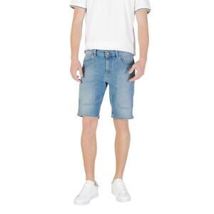 Jeckerson Denim Shorts Patched Casual Men Light Blue